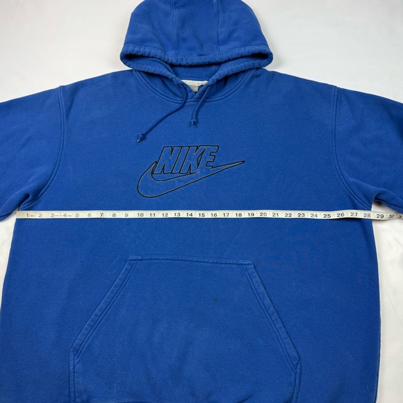 Vtg Nike Mens Hoodie Sweatshirt XL Y2K Oversized Center Swoosh Blue B7 - Picture 8 of 9